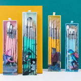 Miya Himi 5pcs Kids Artists Paint Brushes Set for Acrylic Oil Watercolor Face &amp; Body Gouache Painting with Hog Hairs