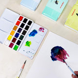 Miya-paleta de cores sólidas portátil, kit de pintura aquarela para iniciantes, alunos de arte