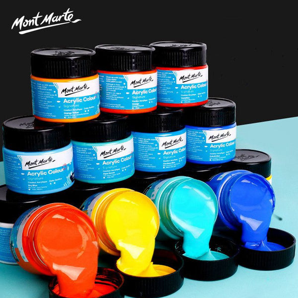 Mont Marte 100ml 46 Colors Acrylic Paint Pigment For Fabric Clothing Nail Glass Drawing Painting Waterproof Art Supplies