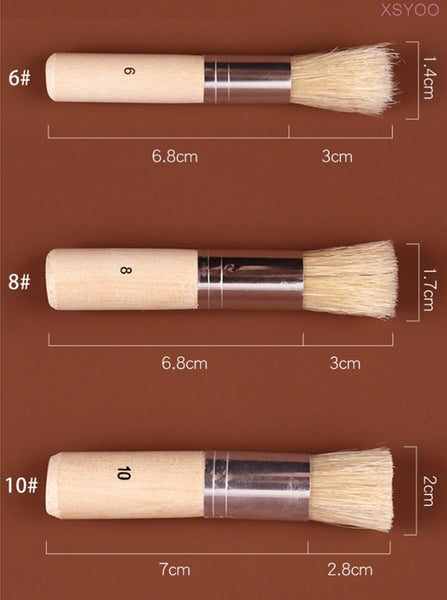 Mont Marte High Quality 3Pcs Wooden Stencil Brush Hog Bristle Brushes –  AOOKMIYA