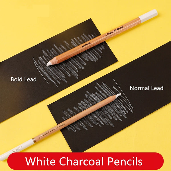 Mont Marte White Charcoal Pencil Set for Professionals, Artist, Sketching  Pencils, 2 Piece Set