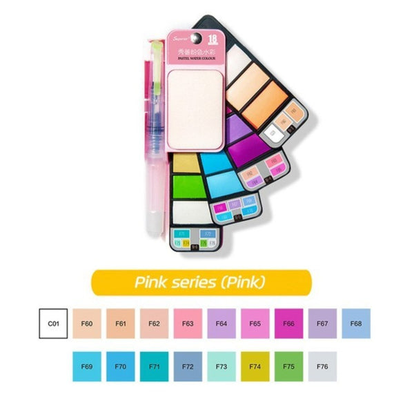 New 18/25 Colors Solid Watercolor Paint Brush Pen Set With Water Portable Water Color Pigment For Drawing Art Supplies