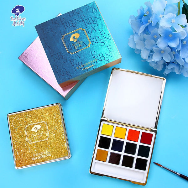 Paul Rubens 12-color watercolor paint colorful travel series portable watercolor paint for artists and amateurs