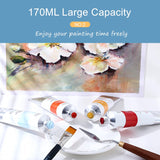 AOOKMIYA  Paul Rubens BOX 170 ML Fast Dry Student Grade 40 Colors Aluminum Oil Paint Tube for Art Supplier