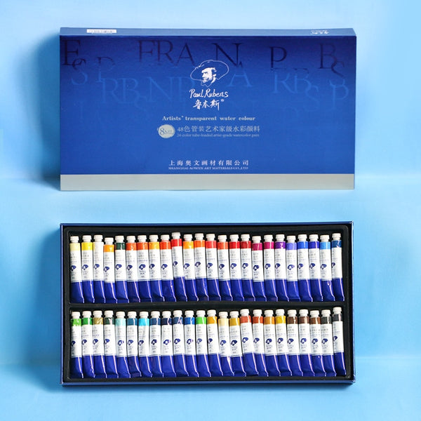 Paul Rubens 8ml 12/24/48 Colors Tube Sets Watercolor Pigment Professional Acuarela Water Color Paint for Painting Art Supplies