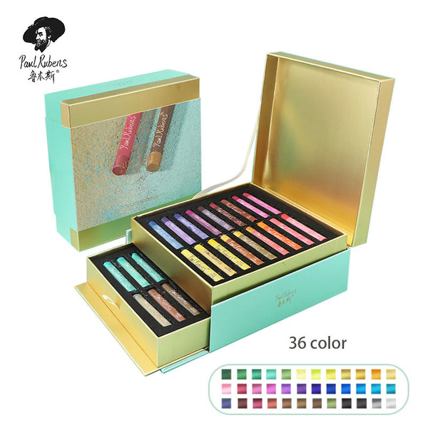AOOKMIYA  Paul Rubens BOX Oil Pastel 36+3 Glitter Color Metallic Sparkle Effects Soft Oil Pastel Set Suitable for Artist Beginner Student Kids