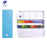 AOOKMIYA Paul Rubens Professional Solid Watercolor Paint Set 12/24/48 Color Fresh Style Metal Box Bright Watercolour Painting Pigment