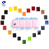 AOOKMIYA Paul Rubens Professional Solid Watercolor Paint Set 12/24/48 Color Fresh Style Metal Box Bright Watercolour Painting Pigment
