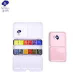 AOOKMIYA Paul Rubens Professional Solid Watercolor Paint Set 12/24/48 Color Fresh Style Metal Box Bright Watercolour Painting Pigment