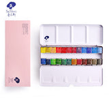 AOOKMIYA Paul Rubens Professional Solid Watercolor Paint Set 12/24/48 Color Fresh Style Metal Box Bright Watercolour Painting Pigment