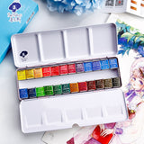 AOOKMIYA Paul Rubens Professional Solid Watercolor Paint Set 12/24/48 Color Fresh Style Metal Box Bright Watercolour Painting Pigment