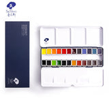 AOOKMIYA Paul Rubens Professional Solid Watercolor Paint Set 12/24/48 Color Fresh Style Metal Box Bright Watercolour Painting Pigment
