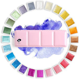 AOOKMIYA  Paul Rubens BOX Solid Watercolor Paint Set 12/24/48 Colors Glitter Metallic Paints Sparkle Effect Pigment Artist Grade Art Supplies