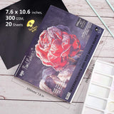 AOOKMIYA Paul Rubens Watercolor Drawing Paper Notebooks Sketchbook Coloring Book Art Supplies for Artist 16K 20 Sheets 50% Cotton 300g/m2
