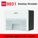 [ReadStar]Deli 9931 Mini Desktop Electric shredder 2.5L volume 220-230VAC/50Hz 3x10mm security 5 auto stop Paper shredder Cards
