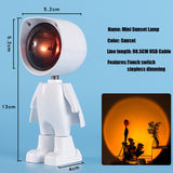 Robot Atmosphere Light 360° Sunset Red Lamp Stepless Dimming Projector Night Lamp Network Red Selfie Light For Wall Decoration