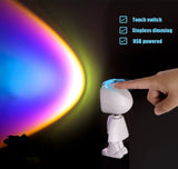 Robot Atmosphere Light 360° Sunset Red Lamp Stepless Dimming Projector Night Lamp Network Red Selfie Light For Wall Decoration