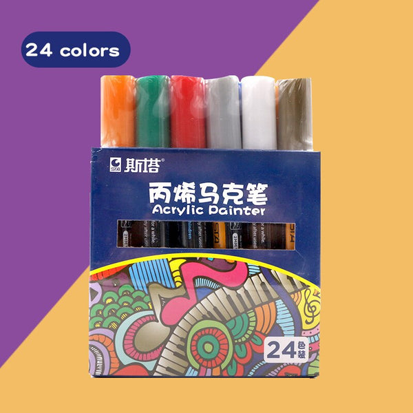 0.7mm Tip Acrylic Paint Markers,12 Colors Paint Pens,Graffiti Markers,Permanent  Markers for Kids DIY, Wood, Canvas,Glass,Rocks - AliExpress