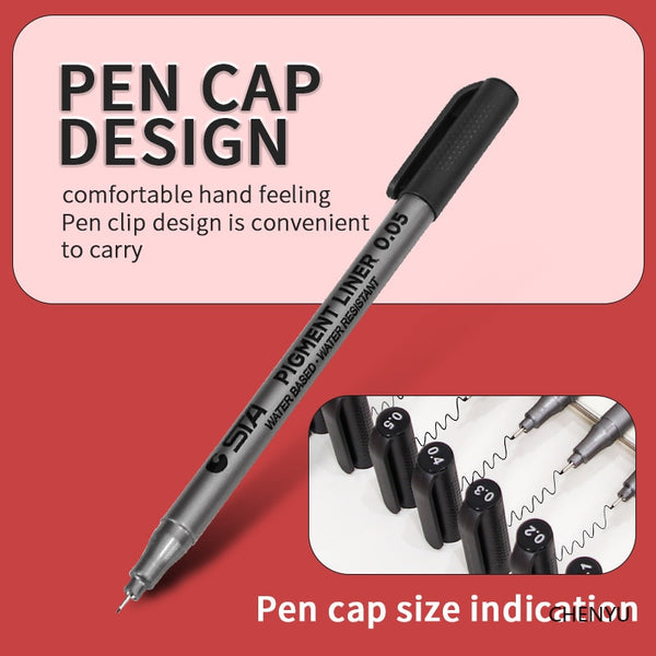 9pcs Line Drawing Pens - Different Line Width : In Drawing And Art