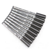 STA 9pcs/set Sketch Marker Pen Different Tip Sizes Black Pigment Liner Water Based brush Marker For Art Supplies Stationery