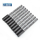 STA 9pcs/set Sketch Marker Pen Different Tip Sizes Black Pigment Liner Water Based brush Marker For Art Supplies Stationery