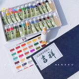 AOOKMIYA  Auspicious Paints Tubular basic Color 24-Color Traditional Chinese Painting Watercolor professtional artist water color set