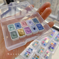 AOOKMIYA Super visão camaleão pintura aquarela conjunto 10/40 cores 0.5ml/1ml aquarelle rachado arte do prego pérola aquarela boneca topo