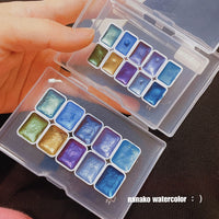 AOOKMIYA Super visão camaleão pintura aquarela conjunto 10/40 cores 0.5ml/1ml aquarelle rachado arte do prego pérola aquarela boneca topo