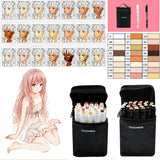 TOUCHFIVE 24 Color Art Markers Set Dual Brush Pens Graphic Art Pens Alcohol Based Sketch Ink For Drawing Manga Markers Art
