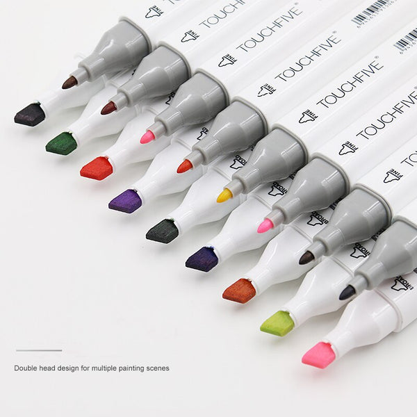 TouchFIVE 30/40/60/80 Color Art Markers Set Dual Headed Artist