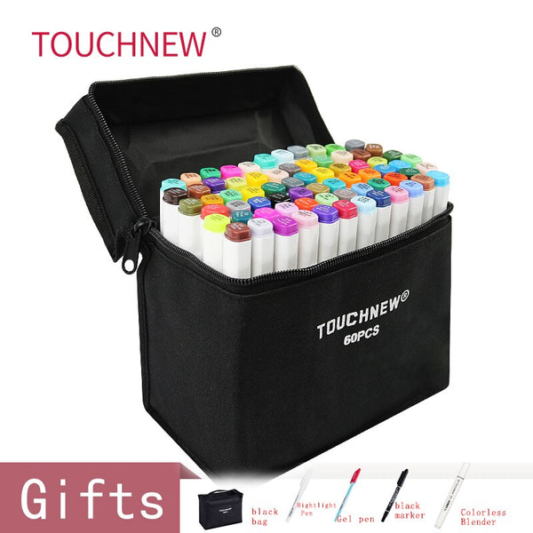 TOUCHNEW 36/48/60/72/168Colors Dual Head Art Markers Alcohol Based Sketch Marker Pen For Drawing Manga Design Supplies