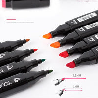 TOUCHfive 80 Color Animation Marker Pen Set Drawing Sketch Markers Dulal Tips Alcohol Based Black Body Art Supplies