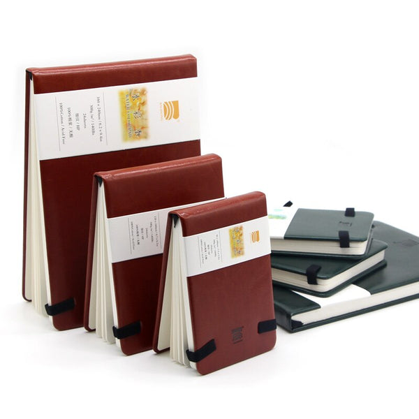 Watercolor hand book fine lines/medium coarse texture imitation leather portable sketching pocket hand book painting supplies