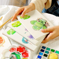 XSYOO Watercolor Paint Coloring Line Draft Blank Watercolor Book Hand-Painted Painting Book Water Soluble Color Art supplies