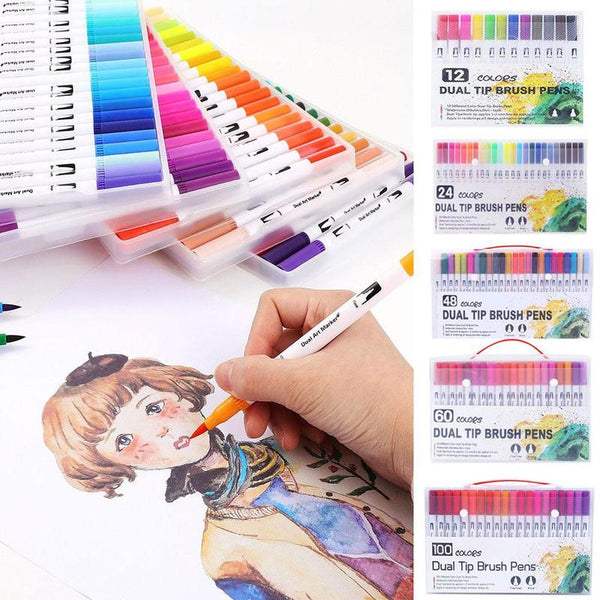 24/30/36 Color Gel Pen Fineliner Pen Art Markers Water Based Ink