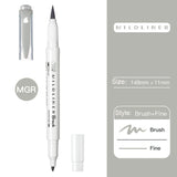 Zebra Mildliner Double Head Brush Markers Caligraphy Pen Soft Brush Pen Oblique Highlighter Pen for Drawing Writing Art Supplies