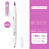 Zebra Mildliner Double Head Brush Markers Caligraphy Pen Soft Brush Pen Oblique Highlighter Pen for Drawing Writing Art Supplies