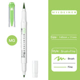 Zebra Mildliner Double Head Brush Markers Caligraphy Pen Soft Brush Pen Oblique Highlighter Pen for Drawing Writing Art Supplies