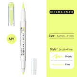 Zebra Mildliner Double Head Brush Markers Caligraphy Pen Soft Brush Pen Oblique Highlighter Pen for Drawing Writing Art Supplies