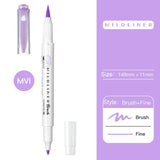 Zebra Mildliner Double Head Brush Markers Caligraphy Pen Soft Brush Pen Oblique Highlighter Pen for Drawing Writing Art Supplies