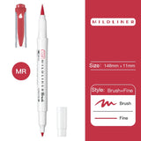 Zebra Mildliner Double Head Brush Markers Caligraphy Pen Soft Brush Pen Oblique Highlighter Pen for Drawing Writing Art Supplies