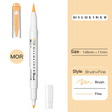Zebra Mildliner Double Head Brush Markers Caligraphy Pen Soft Brush Pen Oblique Highlighter Pen for Drawing Writing Art Supplies