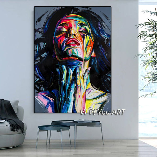 Figure Art Sexy Woman Oil Painting on Canvas Cuadros Posters 100% Hand Painted Canvas Paintings Wall Art Picture for Living Room