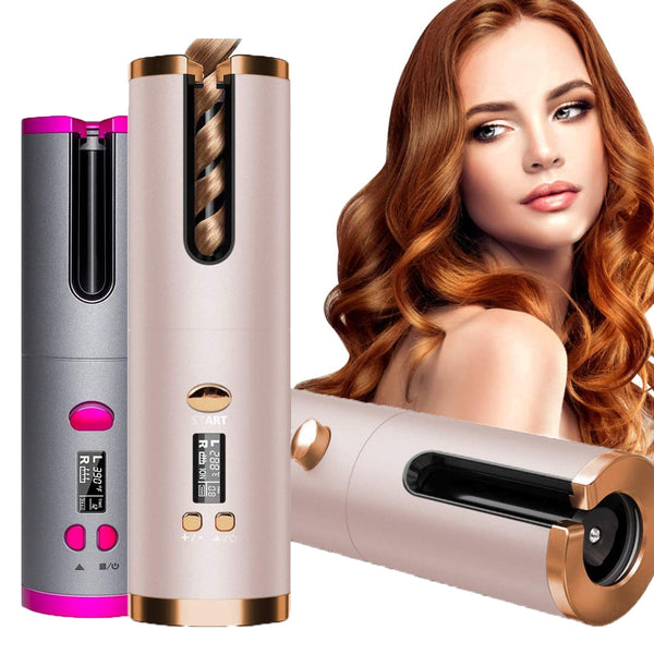 USB Cordless Automatic Hair Curler Wireless Hair Curling Iron Auto Ceramic Waver Tongs Beach Waves Air Curler Styling Tools