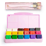 MIYA Gouache watercolor Paint Brush Set 18 Colors * 30ml Unique Jelly Cup Design Portable Case with Palette for Artists Students