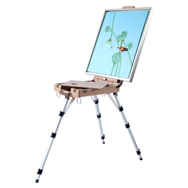 Wooden Easel Portable Folding Table Easel for Drawing Oil Paint Alumin –  AOOKMIYA