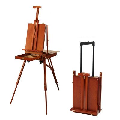 AOOKMIYA Wooden Easel Portable Folding Table Easel for Drawing Oil Pai