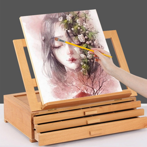 Wooden Easel for Painting Caballete Pintura Drawing Sketch Easel Laptop Drawer Desktop Box Easel Art Supplies Drafting Table