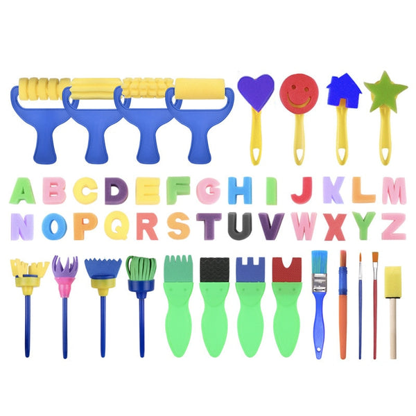 47pcs/lot Children Sponge Paint Brushes Drawing Tools for Children Kid –  AOOKMIYA