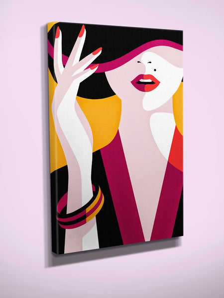 Acrylic Paint Work Women Printed Canvas Picture